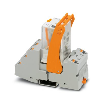 Phoenix Contact Interface Relay and Base; RIF-3-RPT-LV-120AC/3X21; Universal; 8.5A; 3PDT; 120VAC; DIN Rail Mount; Push-In Connection